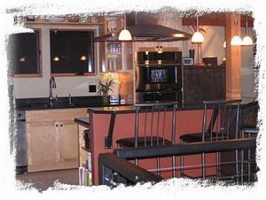Upper Level Kitchen with Granite Countertops