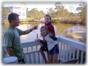 Fish or feed the turtles FROM the back porch!